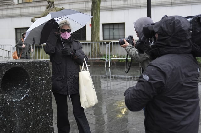 Nadine Menendez arrives to a federal courthouse in New York, Monday, March 24, 2025. (AP Photo/Seth Wenig)