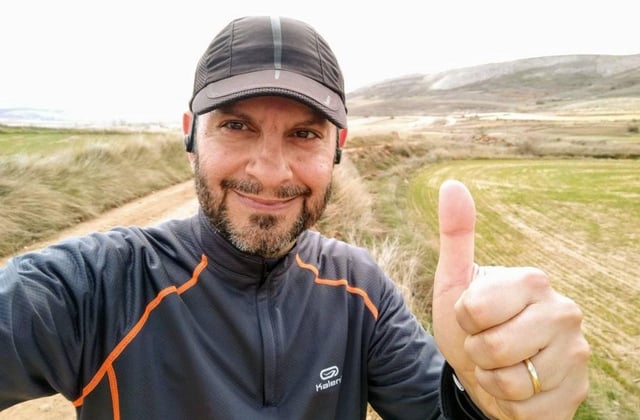 El periodista Óscar Muñoz, en una de sus habituales salidas a correr