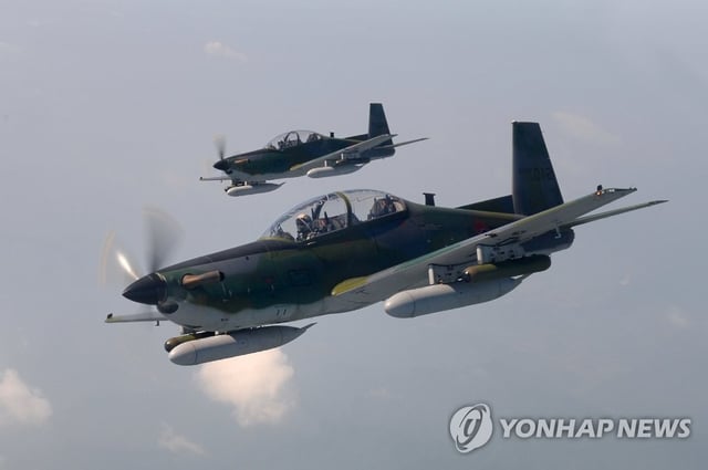 This file photo, provided by the defense ministry, shows the KA-1 light attack aircraft. (PHOTO NOT FOR SALE) (Yonhap)
