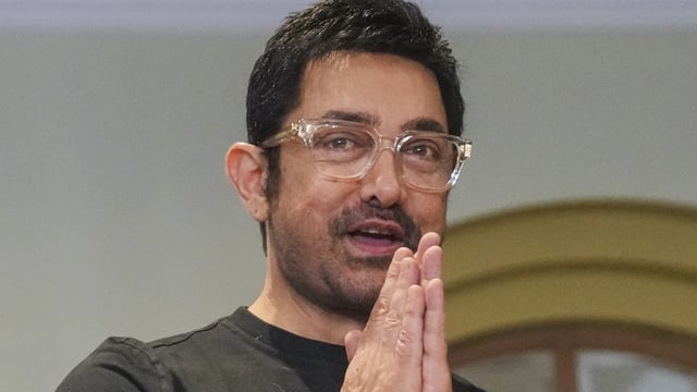 Aamir Khan opened up about what audience can expect from his upcoming film in a new interview. (PTI Photo/Shashank Parade)(PTI03_13_2025_000172A)