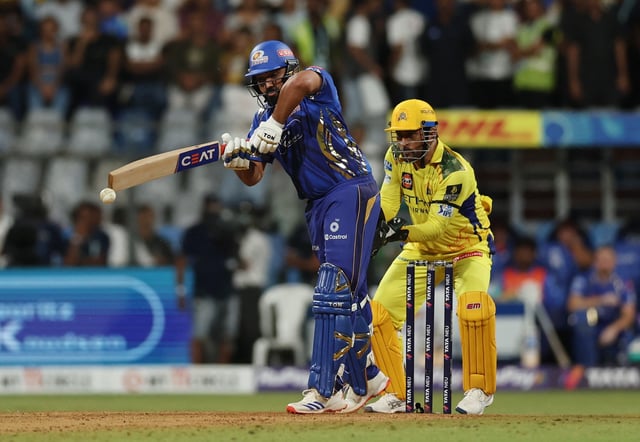 Cricket - Indian Premier League - IPL - Mumbai Indians v Chennai Super Kings - Wankhede Stadium, Mumbai, India - April 20, 2025 Mumbai Indians' Rohit Sharma in action REUTERS/Francis Mascarenhas