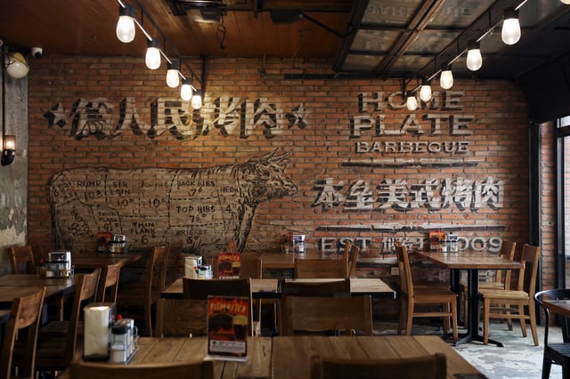 A general view of Home Plate BBQ, an American-style restaurant, in Beijing, China April 17, 2025. REUTERS/Tiffany Le