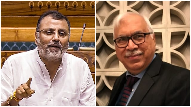BJP MP Nishikant Dubey (left) and former chief election commissioner S Y Quraishi.