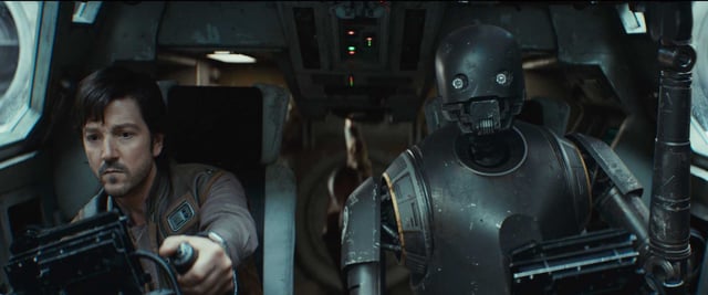 Cassian Andor (Diego Luna), left, and K-2SO (Alan Tudyk) in Lucasfilm’s “Andor” Season 2, exclusively on Disney+.