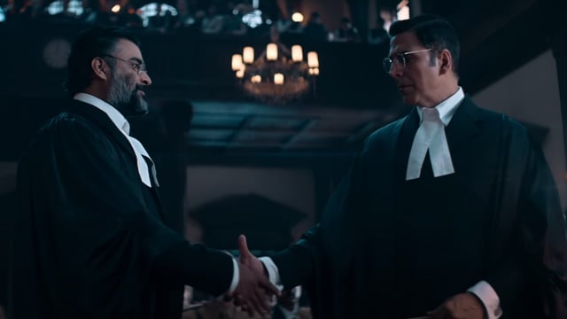 Kesari Chapter 2 box office collection day 4: Akshay Kumar and R Madhavan in a still from the film.