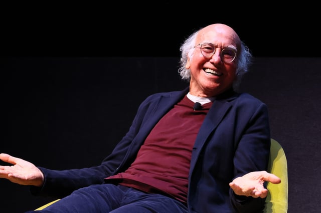 Larry David speaks onstage during "An Evening With Larry David" on April 5, 2024.