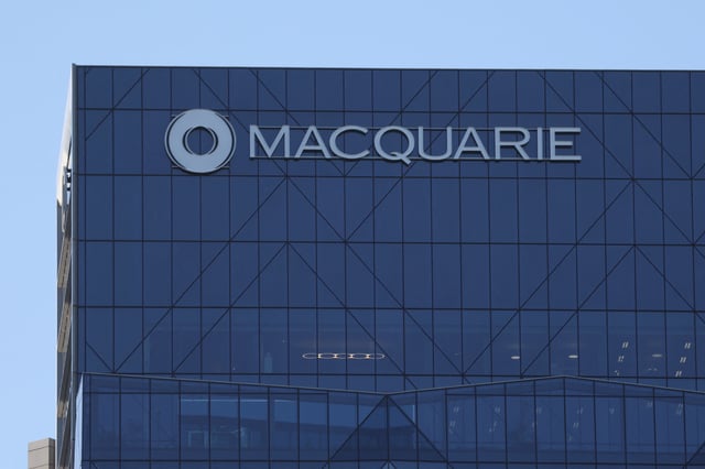 A view shows the Macquarie Group logo at their headquarters in Melbourne, Australia, March 24, 2025. REUTERS/Hollie Adams