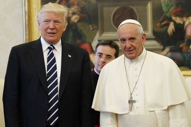 U.S. President Donald Trump and Pope Francis meet at the Vatican, May 24, 2017.