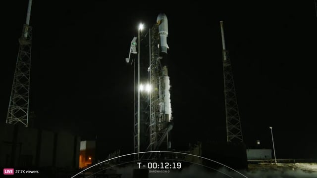 This screenshot, from the website of SpaceX, shows South Korea's fourth spy satellite awaiting liftoff at Cape Canaveral Space Force Station in Florida on April 22, 2025. (PHOTO NOT FOR SALE) (Yonhap)