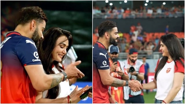 Preity Zinta all smiles as Virat Kohli shows Vamika, Akaay's pics after IPL match