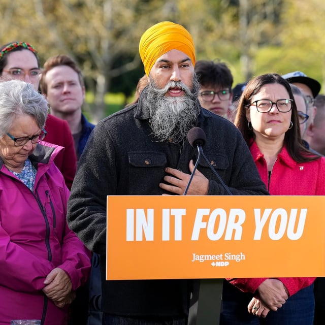 NDP Leader Jagmeet Singh in Nanaimo, B.C., yesterday.