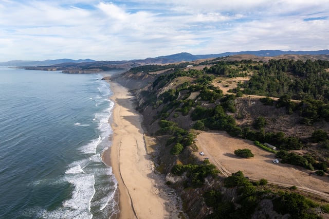 An aerial view of San Gregorio Ranch along Highway 1, in San Mateo County, Calif. 
