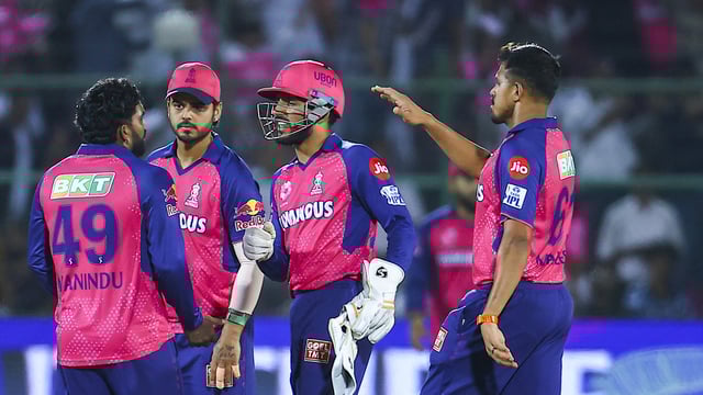 Rajasthan Royals players celebrate