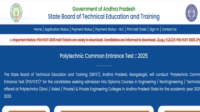 AP POLYCET Hall Ticket 2025 released at polycetap.nic.in, download link here 