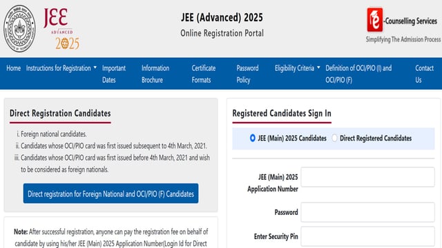 JEE Advanced 2025: Registration begins at jeeadv.nic.in, direct link to apply 