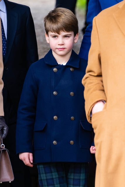 Prince Louis of Wales attends the Christmas Morning Service at Sandringham Church on December 25, 2023 in Sandringham, Norfolk. 