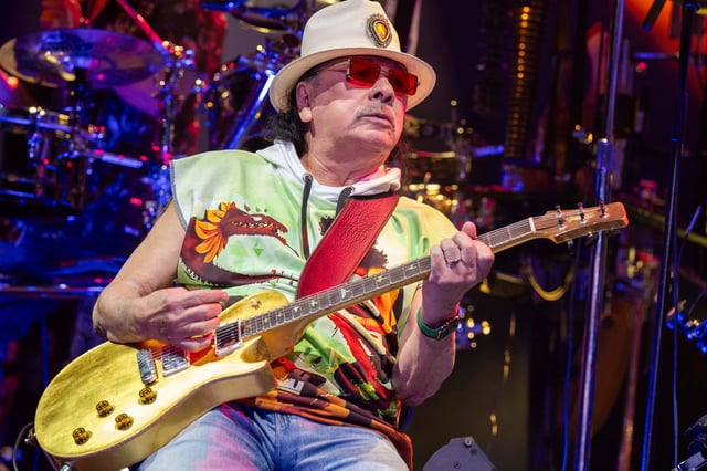Carlos Santana performs at Gas South Arena on Tuesday, June 18, 2024, in Duluth, Ga.