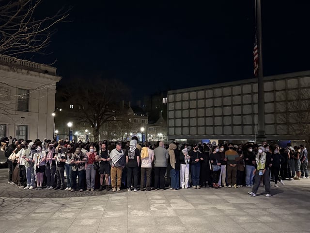 Pro-Palestinian protesters gathered at Yale University to oppose an off-campus visit from Israel's far-right national security minister, Itamar Ben Gvir.