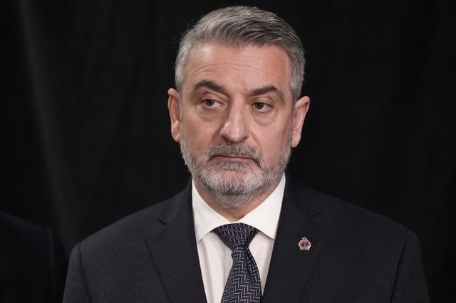 Paul Calandra, Ontario Minister for Municipal Affairs and Housing, attends a news conference at Queen's Park Legislature in Toronto on Thursday  December 12, 2024. 