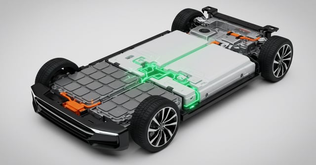 What a dual-chemistry battery setup could look like in an EV with some artistic interpretation