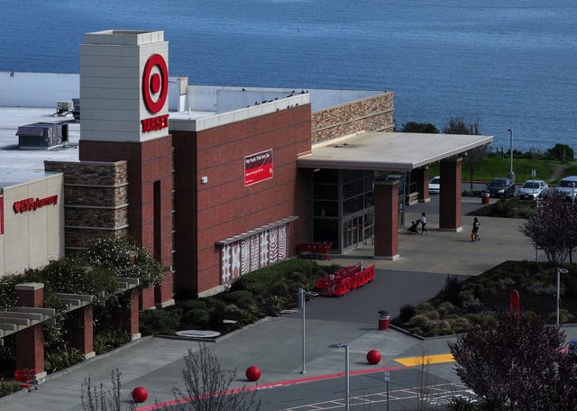 Customers can be seen entering a Target store on February 28, 2025, in San Rafael, California. (Photo by Justin Sullivan/Getty Images)