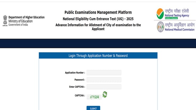 NEET UG 2025 exam city slip released at neet.nta.nic.in, download link here