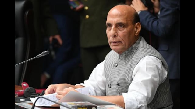 Rajnath Singh’s comments were seen as a stern warning to Pakistan of a crushing response and came shortly after he chaired a two-and-a-half-hour meeting of top officials to review the security situation in Jammu and Kashmir. (AP)
