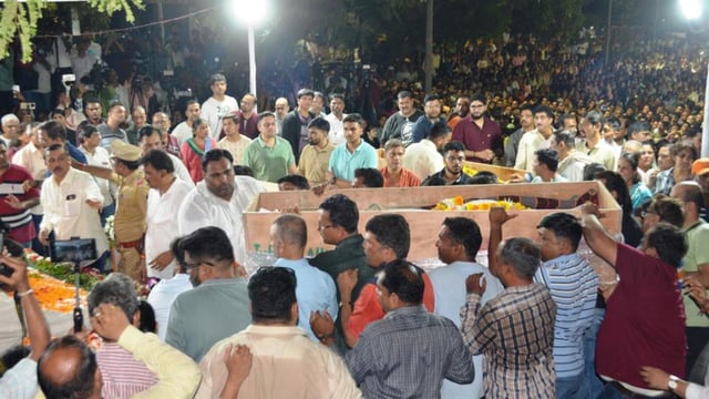 Kalyan,india-April 23 2025 :Pic Three people from Dombivli died in an attack in Kashmir. A family of six had gone on a trip. funeral of three in dombivali Pic.On Wednesday in India on 23 2025 - Story By Niraj (Photo by Pramod Tambe).
