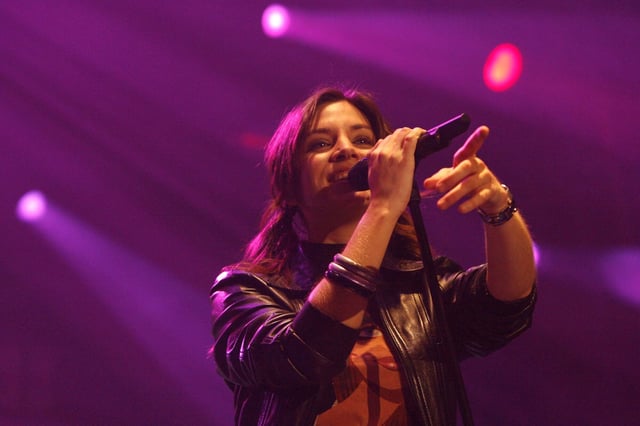 Leire Martínez de 'La oreja de Van Gogh' canta.