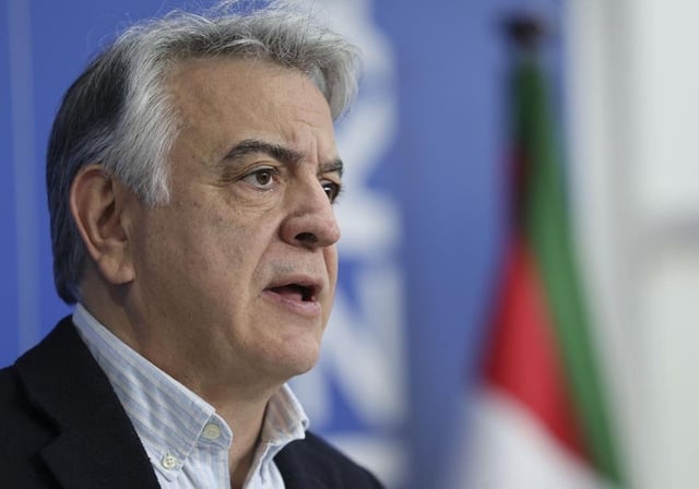 El líder del PP en el País Vasco, Javier De Andrés, en la sede del partido en Bilbao