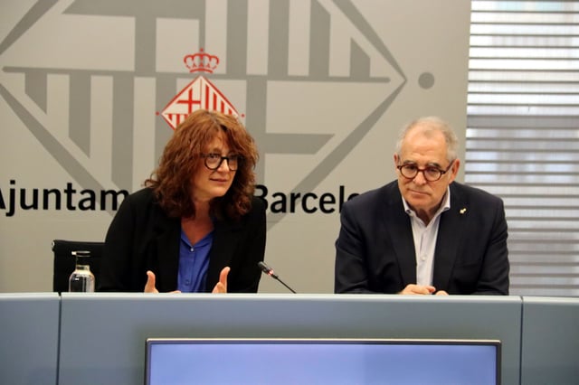 Laia Bonet y Jordi Valls en la presentación del plan 'Barcelona Fácil'