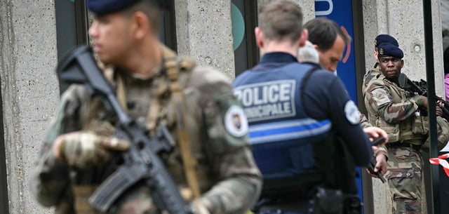 In Nantes war auch die Militärpolizei im Einsatz