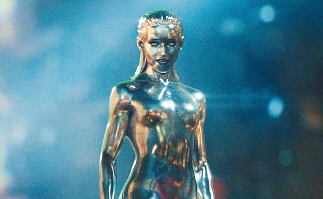 Julia Garner as the Silver Surfer in &#34;The Fantastic Four: First Steps&#34;.