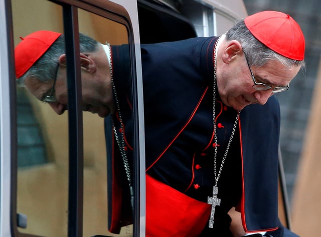 Cardinal Roger Michael Mahony arrives to attend a consistory at the Vatican February 13, 2015. REUTERS/Tony Gentile/File Photo