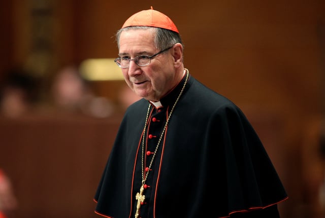 Cardinal Roger Mahony of the U.S. arrives for a prayer at Saint Peter's Basilica in the Vatican March 6, 2013. REUTERS/Max Rossi/File Photo