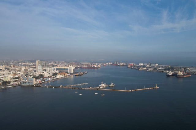 A drone view shows the port of Veracruz in the Gulf of Mexico, after U.S. President Donald Trump issued an executive order calling on U.S. institutions to refer to it as the Gulf of America, in Veracruz, Veracruz state, Mexico February 18, 2025. REUTERS/Yahir Ceballos