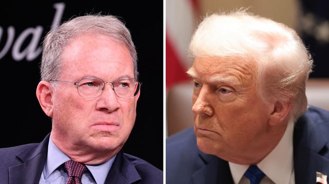 Jeffrey Goldberg and President Donald Trump.