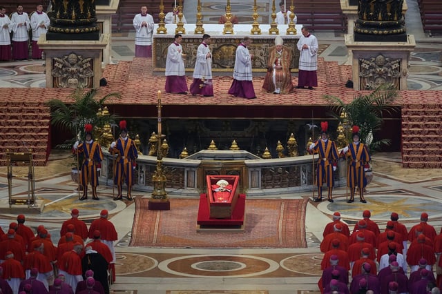 Mahony will help close Pope Francis' coffin, which has been lying open in St. Peter's Basilica since Wednesday.