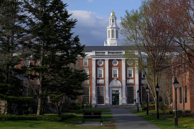 A view of the Business School campus of Harvard University in Cambridge, Massachusetts, U.S., April 15, 2025.   REUTERS/Faith Ninivaggi/File Photo