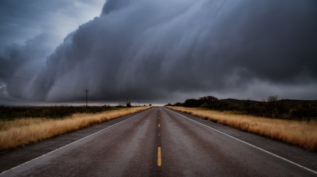 A  stock photo of a storm moving through Texas.