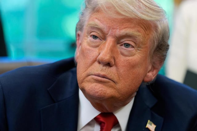 President Donald Trump said on Truth Social that “I am doing this interview out of curiosity, and as a competition with myself, just to see if it’s possible for The Atlantic to be ‘truthful.’ ” (AP/Alex Brandon)