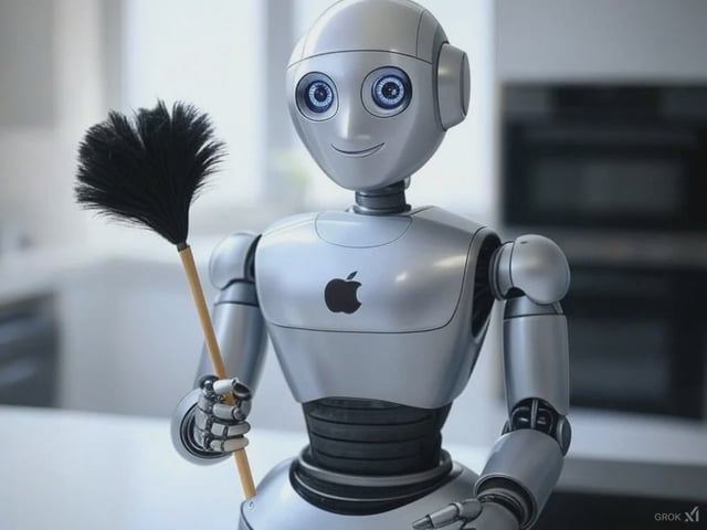 This fanciful AI image may or may not approximate future Apple robotic products.