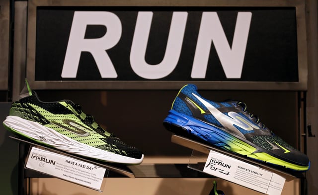 Skechers branded running shoes are seen at a show room in Colombo, Sri Lanka September 19, 2017. REUTERS/Dinuka Liyanawatte