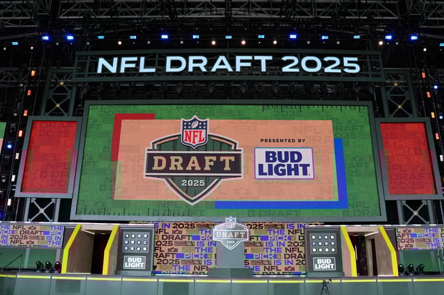 A general view of the stage prior to round one of the 2025 NFL Draft on April 24, 2025 in Green Bay, Wisconsin.
