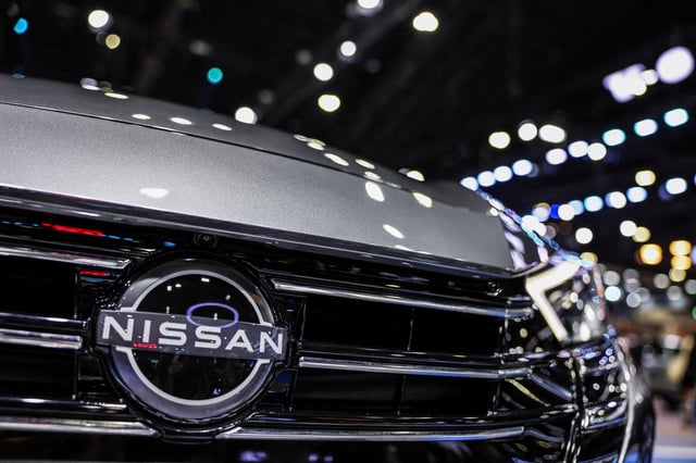 The Nissan logo is displayed, at the 46th Bangkok International Motor Show in Bangkok, Thailand, March 24, 2025. REUTERS/Chalinee Thirasupa/File Photo