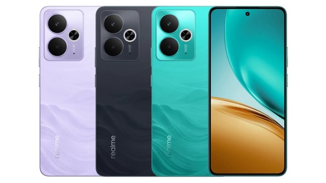 Realme 14T 5G comes in Lightning Purple, Obsidian Black and Surf Green colourways