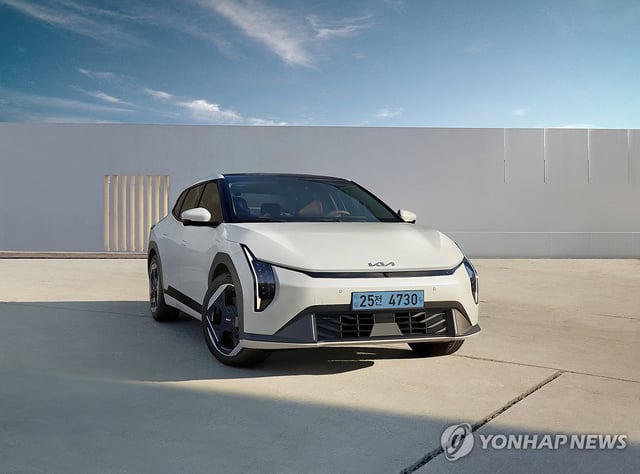This photo, released by Hyundai Motor Group on March 10, 2025, shows Kia Corp.'s EV4 electric sedan. (PHOTO NOT FOR SALE) (Yonhap)
