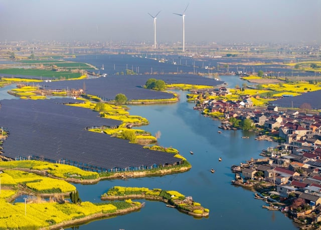 China's wind and solar energy capacity has surpassed that of mostly coal-powered thermal for the first time
