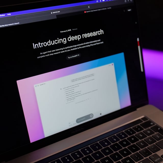 Deep Research on a MacBook