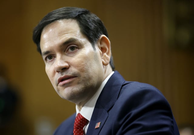 US Secretary of State Marco Rubio testifies during his Senate Foreign Relations confirmation hearing at Dirksen Senate Office Building in Washington, DC on January 15.